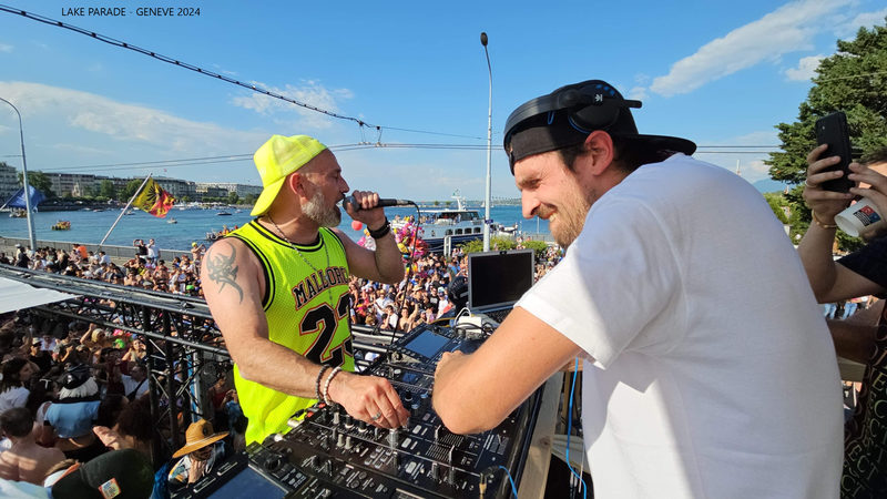 Nico Ortiz et DJ Fect à la Lake Parade de Genève